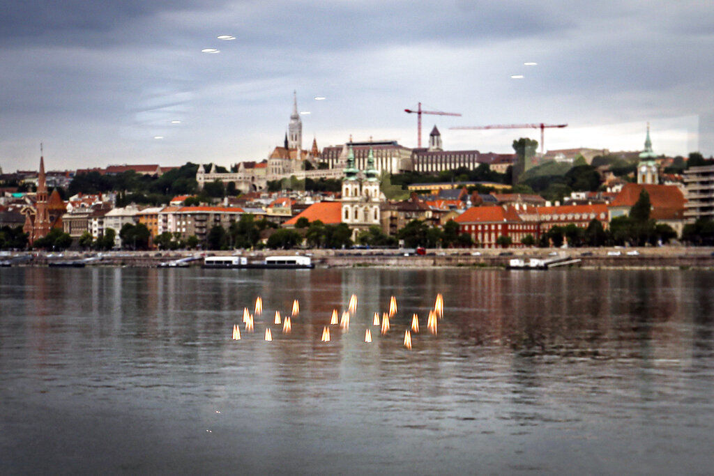 APTOPIX Hungary Sunken Boat Anniversary